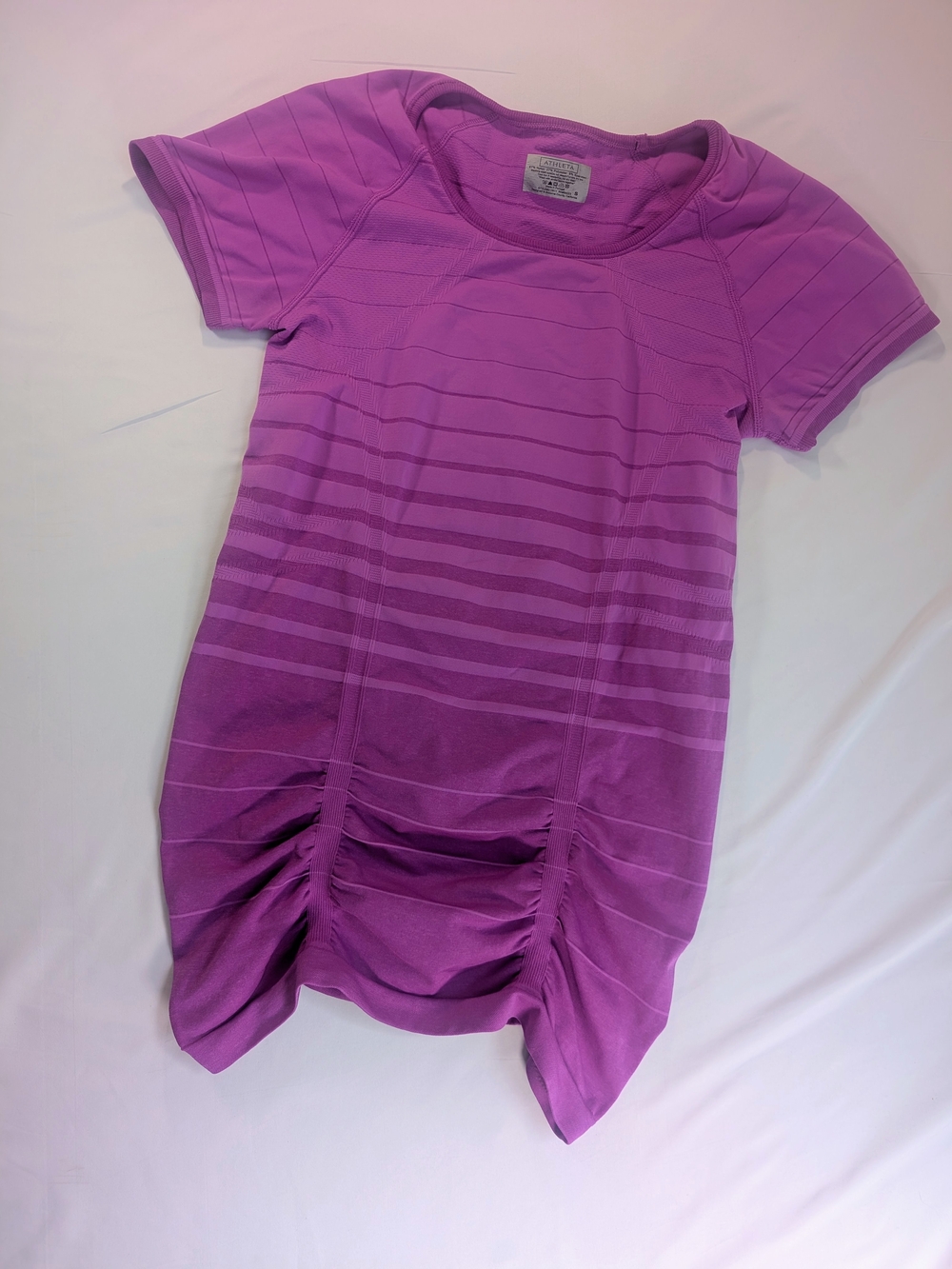 Athleta Purple to Violet Ombre Short Sleeve Athletic Running Shirt